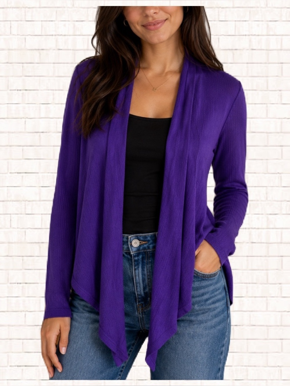 Flyaway Cardigan • Purple Wet Seal Juniors Small Drape Front Y2K 2000s EUC OBO